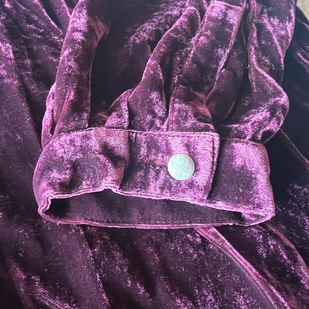 Double D Ranch “Ridge Road” Purple Crushed Velvet Beaded Tunic Dress | Size 1X - Picture 5 of 9